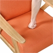 Pemberly Row Rubberwood Frame Textured Fabric Orange Accent Chair w/ Wire-Brush