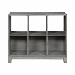 Pemberly Row Okume Veneer 6-Cube Bookcase with Open and Closed Backs in Gray