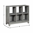 Pemberly Row Okume Veneer 6-Cube Bookcase with Open and Closed Backs in Gray