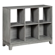 Pemberly Row Okume Veneer 6-Cube Bookcase with Open and Closed Backs in Gray
