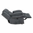 Pemberly Row Corduroy Glider Reclining Chair with Tab Pull Motion in Dark Gray