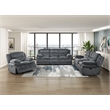 Pemberly Row Corduroy Glider Reclining Chair with Tab Pull Motion in Dark Gray