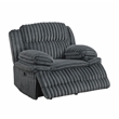 Pemberly Row Corduroy Glider Reclining Chair with Tab Pull Motion in Dark Gray