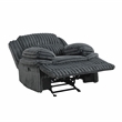 Pemberly Row Corduroy Glider Reclining Chair with Tab Pull Motion in Dark Gray