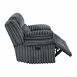 Pemberly Row Corduroy Glider Reclining Chair with Tab Pull Motion in Dark Gray