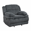 Pemberly Row Corduroy Glider Reclining Chair with Tab Pull Motion in Dark Gray
