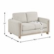 Pemberly Row Textured Fabric 2-Piece Sofa & Loveseat Set with Wood Legs in Beige
