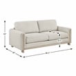 Pemberly Row Textured Fabric 2-Piece Sofa & Loveseat Set with Wood Legs in Beige