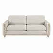 Pemberly Row Textured Fabric 2-Piece Sofa & Loveseat Set with Wood Legs in Beige