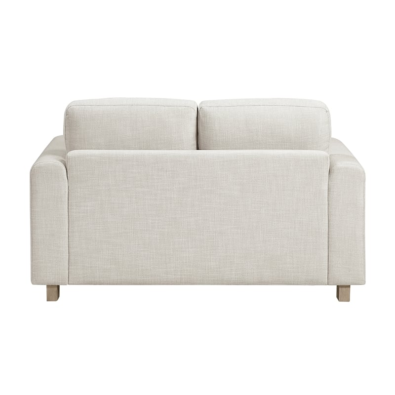 Pemberly Row Textured Fabric 2-Piece Sofa & Loveseat Set with Wood Legs in Beige