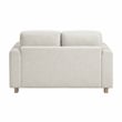 Pemberly Row Textured Fabric 2-Piece Sofa & Loveseat Set with Wood Legs in Beige