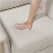 Pemberly Row Textured Fabric 2-Piece Sofa & Loveseat Set with Wood Legs in Beige