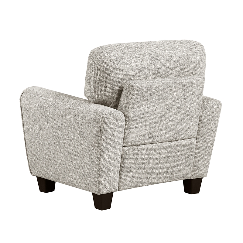 Pemberly Row Chenille 3-Piece Living Room Set with 2 Decorative Pillows in Gray
