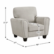 Pemberly Row Chenille 3-Piece Living Room Set with 2 Decorative Pillows in Gray