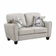 Pemberly Row Chenille 3-Piece Living Room Set with 2 Decorative Pillows in Gray