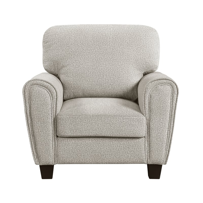 Pemberly Row Chenille 3-Piece Living Room Set with 2 Decorative Pillows in Gray