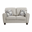 Pemberly Row Chenille 3-Piece Living Room Set with 2 Decorative Pillows in Gray