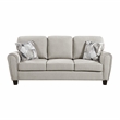 Pemberly Row Chenille 3-Piece Living Room Set with 2 Decorative Pillows in Gray