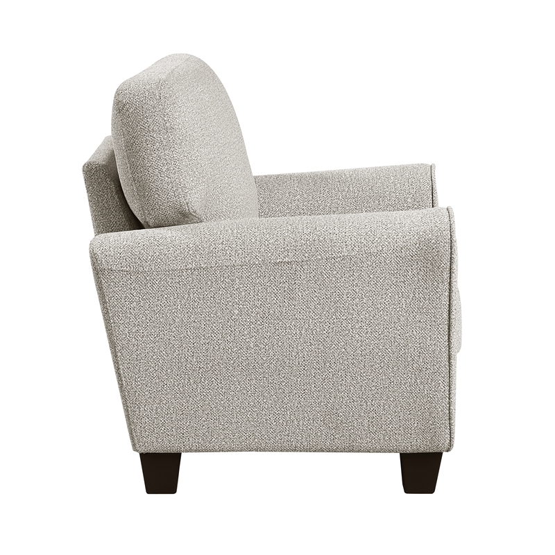 Pemberly Row Chenille 3-Piece Living Room Set with 2 Decorative Pillows in Gray