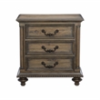 Pemberly Row 3-Drawer Pecan Veneer Nightstand with Turned Feet - Weathered Pecan