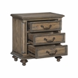 Pemberly Row 3-Drawer Pecan Veneer Nightstand with Turned Feet - Weathered Pecan