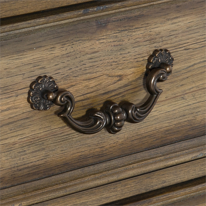 Pemberly Row 3-Drawer Pecan Veneer Nightstand with Turned Feet - Weathered Pecan