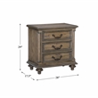 Pemberly Row 3-Drawer Pecan Veneer Nightstand with Turned Feet - Weathered Pecan