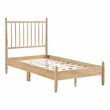 Pemberly Row Rubberwood Twin Platform Bed with Spindle Headboard in Natural