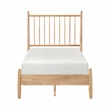 Pemberly Row Rubberwood Twin Platform Bed with Spindle Headboard in Natural