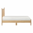 Pemberly Row Rubberwood Twin Platform Bed with Spindle Headboard in Natural