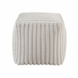 Pemberly Row Corduroy Fabric Square Accent Pouf with 300 lb Capacity - Off White