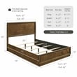 Pemberly Row Walnut Transitional Full Bed and 2 Nightstands Set