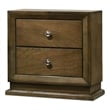 Pemberly Row Walnut Transitional Full Bed and 2 Nightstands Set