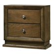 Pemberly Row Transitional Walnut 2 Nightstands and Twin Bed Set