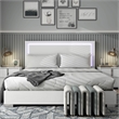 Pemberly Row White Bedroom Set with 2 Nightstands and Queen Bed