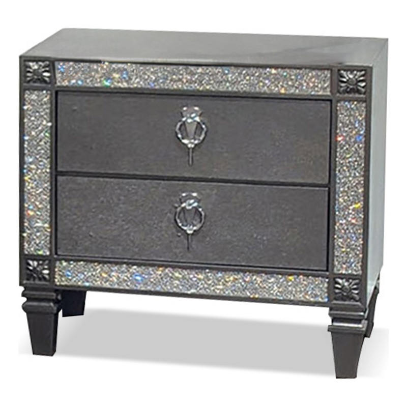 Pemberly Row Bedroom Set with 2 Nightstands and Queen Bed in Gray