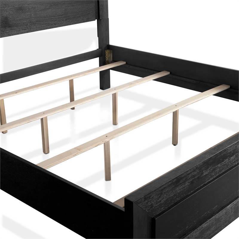 Pemberly Row King Bed and 2 Nightstands Set in Black