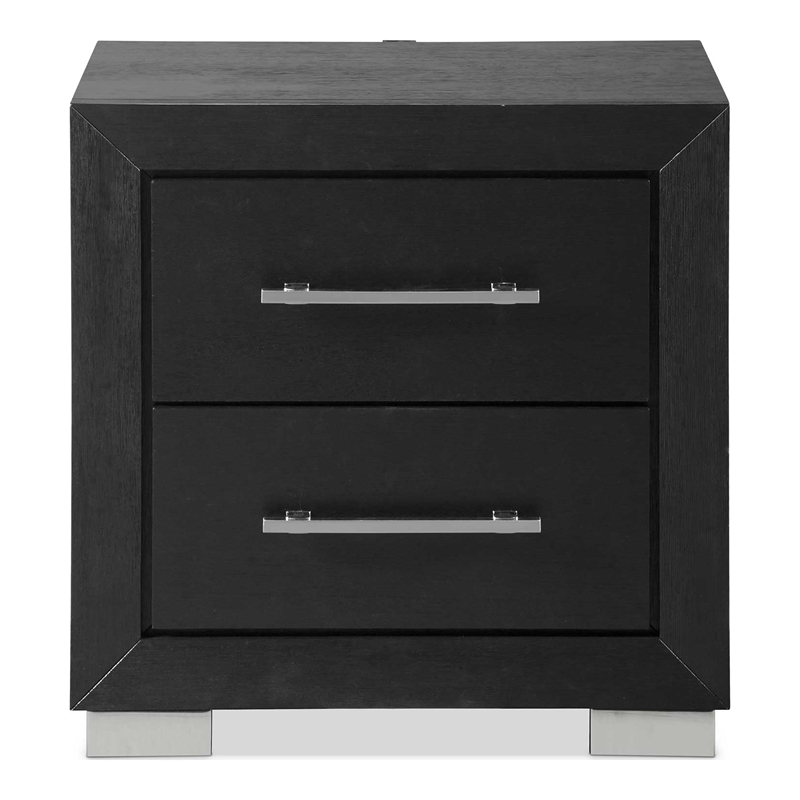 Pemberly Row King Bed and 2 Nightstands Set in Black