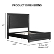 Pemberly Row King Bed and 2 Nightstands Set in Black