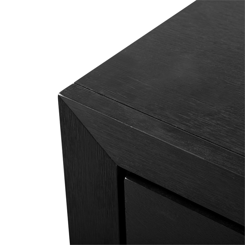 Pemberly Row King Bed and 2 Nightstands Set in Black