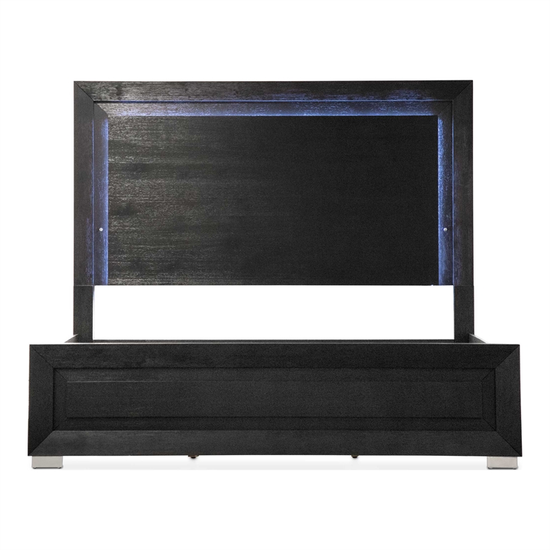 Pemberly Row King Bed and 2 Nightstands Set in Black