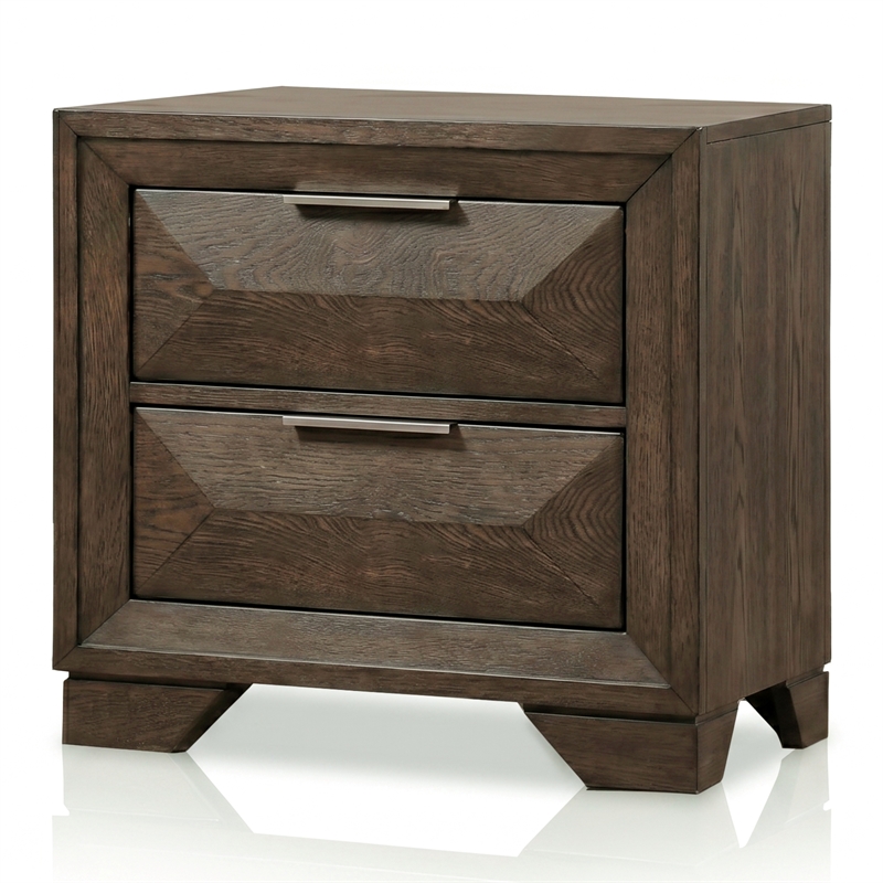 Pemberly Row Queen Bed and 2 Nightstands Set in Espresso Finish