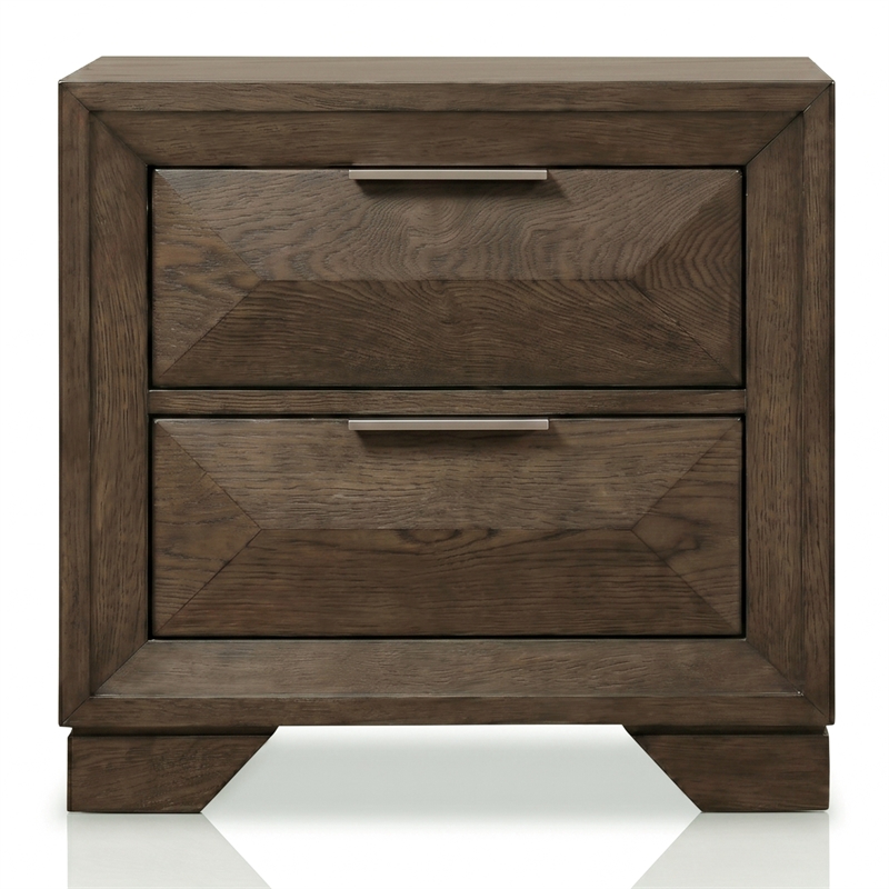 Pemberly Row Queen Bed and 2 Nightstands Set in Espresso Finish