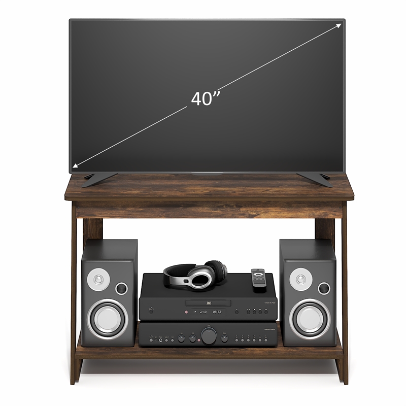 Pemberly Row 2-Tier Entertainment Center for TVs up to 36 in Amber Pine