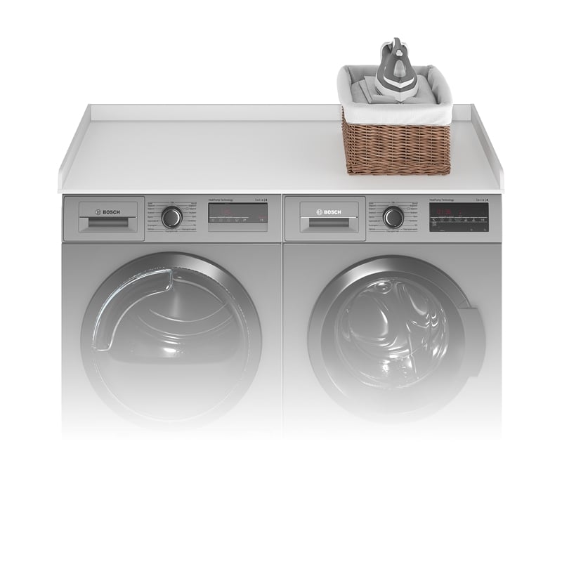 Pemberly Row Washer Dryer Countertop with Edge Rails in White
