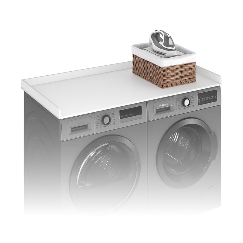 Pemberly Row Washer Dryer Countertop with Edge Rails in White