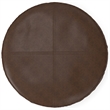 Pemberly Row Brody Round Pouf in Distressed Dark Brown Faux Leather