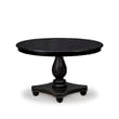 Pemberly Row Round Dining Table in Sand Blasted Black Acacia Wood