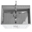 Pemberly Row Deluxe Laundry Cabinet with Stainless Steel Sink in White
