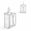 Pemberly Row Deluxe Laundry Cabinet with Stainless Steel Sink in White